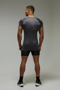 New <b>Design</b> Drop Shoulder Breathable Wholesale <b>Custom</b> Loose Fit Round Neck Sporty Eco-Friendly <b>Compressed</b> Men's Gym T-<b>Shirts</b> - Product Image 2