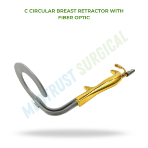 Retractor de Seno Circular Tipo C con Fibra Óptica de 23 cm, Instrumento Quirúrgico, Herramienta de Retracción Iluminada para Cirugía de Seno - Product Image 2