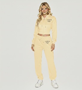 Conjunto Deportivo con Capucha para Mujer, Color Marrón, Pantalones Largos de Color Sólido, Casuales, con Bolsillos Laterales, 100% Algodón, Transpirable, para Otoño - Product Image 5
