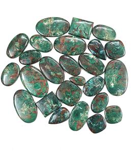 ¡Lote a granel de alta calidad de piedra preciosa suelta verde cabujón de crisocola natural para la fabricación de joyas de forma mixta increíblemente buena! - Product Image 2