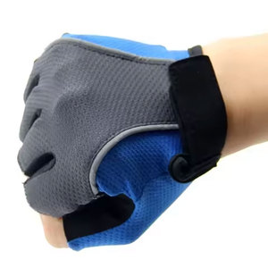 Perfectionists Half Finger Cycling Gloves Black Textile Weaving Non-Slip Hook Loop Closure Polyurethane Coated Racing Gloves - Product Image 2