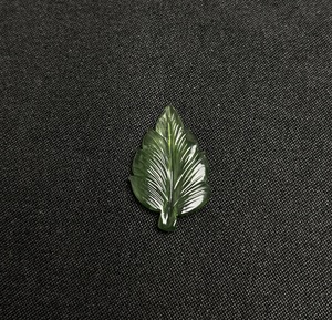 Componente de joyería de jadeíta natural tallada en forma de hoja verde, piedra preciosa suelta para regalo. - Product Image 5