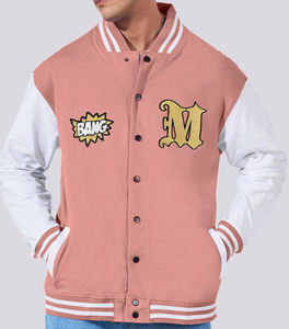 เสื้อแจ็คเก็ตบอมเบอร์คอตั้งปักโลโก้แบบกำหนดเอง แนววินเทจลำลองสไตล์ฮิปฮอป แขนเสื้อผ้าโพลีเอสเตอร์/คอตตอน  แบบวาร์ซิตี้ - Product Image 5