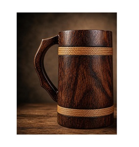 Taza de Cerveza de Acero Inoxidable Estilo Vintage Hecha a Mano con Asa de Madera, Logotipo Personalizado, Apta para Lavavajillas y Microondas, Hasan Craft - Product Image 6