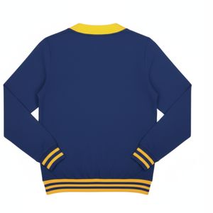 Cardigan en tricot décontracté pour femme, style universitaire, boutonné sur le devant, avec bordure contrastante, coupe ample, motif géométrique, pull tricoté - Product Image 2