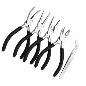 MANAN INSTRUMENTS Stainless Steel Jewelry Pliers Set <b>Black</b> Handles for DIY Crafting Tools 5 Pieces Including Tweezers for <b>Ring</b> - Product Image 5