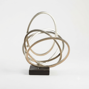 Handmade Aluminum Interlocking <b>Rings</b> Sculpture Abstract Art Deco Eco-Friendly Durable Tabletop Art Object Modern Luxury Living - Product Image 1