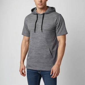 Heavyweight 480g 100% Cotton Men's <b>Short</b> <b>Sleeve</b> <b>Hoodie</b> T-Shirt Casual Streetwear Breathable Eco-Friendly Anti-Wrinkle Quick Dry - Product Image 2