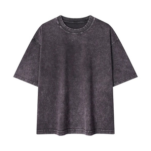 เสื้อยืดผู้ชายทรงบ็อกซี่ ผ้าฝ้าย 100% คุณภาพสูง หนัก 260gsm ล้างสีแบบวินเทจ พิมพ์ลายดอกกุหลาบแบบกดอัด รับสกรีนโลโก้ ขายส่ง - Product Image 3