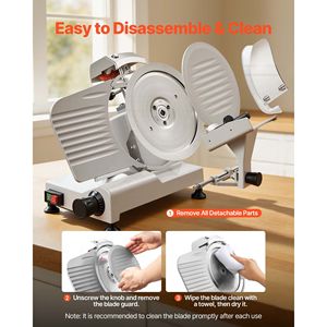 Affettatrice Elettrica Commerciale 300W con Lama Rimovibile in Acciaio al Carbonio da 10 Pollici e Spessore Regolabile - Product Image 6