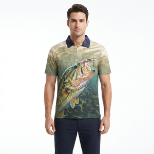 Chemises de pêche à manches longues pour hommes, impression par sublimation personnalisée en gros, protection UV, polos de pêche, t-shirts de pêche - Product Image 4