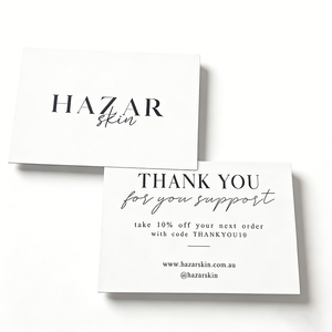 Tarjetas de Agradecimiento Minimalistas Blancas Premium Personalizadas con Código de Descuento <span class=keywords><strong>del</strong></span> <span class=keywords><strong>10</strong></span>% para Pequeñas Empresas - Product Image 1