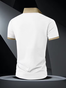 Men's Black for Shirt Short Sleeve Digital Printing Logo Breathable Casual Jersey Knitted Polyester/Cotton Solid Front Design - Product Image 2