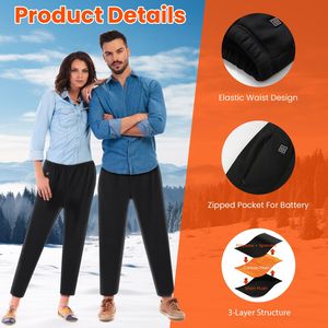 Pantaloni Riscaldati Invernali per Uomo e Donna con 12 Zone di Riscaldamento, Alimentazione USB 5V, 3 Livelli di Calore, Lavabili in Lavatrice, Pantaloncini e Calzamaglia - Product Image 5