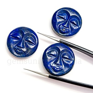 Pierre de Lapis Lazuli Naturel Sculptée en Forme de Pleine Lune 20mm, Pierre Gemme Lisse, Prix de Gros en Vrac pour la Fabrication de Bijoux, Pierre de Guérison en Cristal - Product Image 3