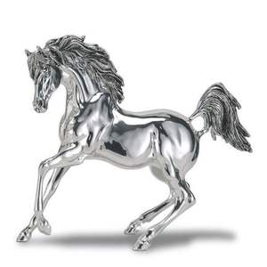 Escultura contemporánea de caballo en aluminio fundido, elegante gallo metálico, arte equino decorativo para interiores de viviendas elegantes. - Product Image 3