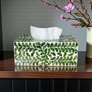 Boîte à mouchoirs et support décoratif de table de luxe, artisanal, écologique, en os incrusté, fait main, Tradebyd - Product Image 3