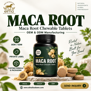 Suplemento de Extracto de Raíz de Maca Halal Elma Food, 60 Tabletas Masticables, Apoyo Energético para Hombres, Metabolismo, Circulación, GMP, HACCP - Product Image 1