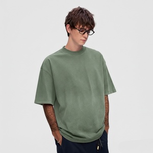 T-shirt pour homme en coton 100% style vintage délavé à l'acide avec logo personnalisé - Product Image 4