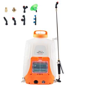 "Battery-<b>Powered</b> Backpack <b>Sprayer</b> with 0-90 PSI Adjustable Pressure 4 Gallon Tank 8 Nozzles 2 Wands Easy Control" - Product Image 1