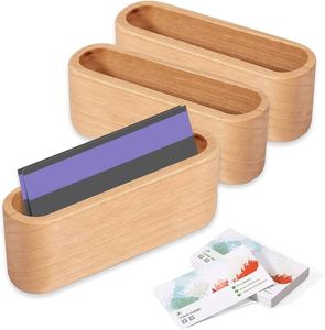 Porte-cartes de visite en bois économique, support de rangement de bureau, présentoir de cartes de visite en bois, personnalisation du logo - Product Image 1