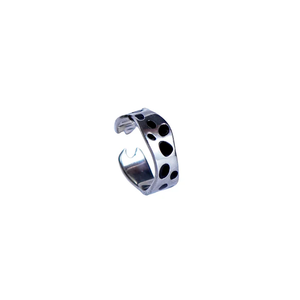 Broken Harmony Abstract Sculpted <b>Ring</b> in Sterling Silver with Enamel Filled Dots Decayed Yet Perfect Artistic Statement Jewelry - Product Image 2