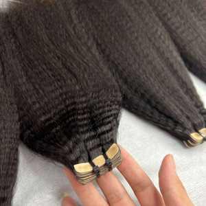 CDYHAIRVN 40pcs Regular Invisible <b>Tape</b> Human <b>Hair</b> <b>Extensions</b> Kinky Straight Yaki Straight Body Wave Jerry Curl Coarse Texture - Product Image 1