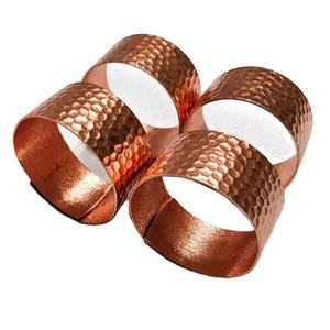 Rond de serviette en cuivre martelé design couleur or rose brillant rond de serviette en cuivre poli à bas prix - Product Image 1