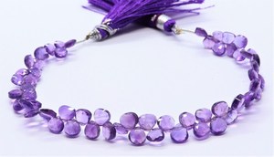 Cuentas de Amatista Africana AAA en Forma de Corazón Facetado, 5-5.5 MM, Gema de Amatista Morada, Cuentas de Corazón de Amatista de 7 Pulgadas para Joyería - Product Image 2