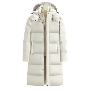 Chaqueta Acolchada Extra Larga para Hombre, con Capucha Desmontable, Impermeable, de Nailon, Tallas Grandes, Estilo Casual, Venta al Por Mayor de Fábrica - Product Image 4