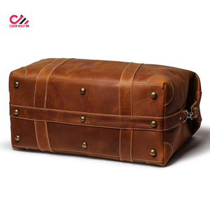 Hot Selling High Quality Genuine Leather Duffle Bag Men Leather Travel Duffel Bag for Sale Made in Pakistan - Product Image 2