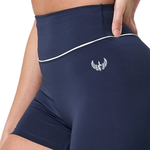 Shorts de sport bleu marine pour femme, taille haute, pour la gym, l'entraînement et le fitness - Product Image 2