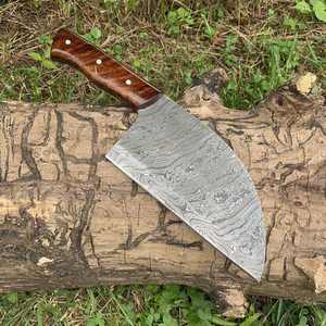 Cuchillo de Cocina de Acero de Damasco Hecho a Mano, Cuchillo Profesional para Cortar Carne, Cuchillo de Carnicero Afilado como una Navaja, Logotipo Personalizado OEM Disponible - Product Image 4