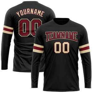 Maillot d'équipe sportive personnalisé haut de gamme à manches longues et col rond, avec numéro et nom sur mesure, vêtements de sport, fabricant OEM ODM en gros - Product Image 1