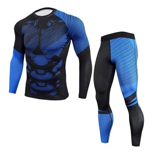 Conjunto Deportivo Unisex de Talla Grande, Leggings de Compresión y Body de Manga Larga, Secado Rápido, Transpirable, Antiarrugas, con Estampado Muscular - Product Image 4