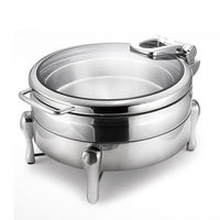 Restaurant Edelstahl 6L Elektrisches Buffet-Set Speisenwärmer Chafing Dish Manuell 85-100°C Buffet-Displays Catering-Serviergeräte