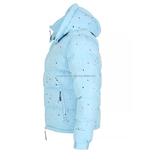 Abrigo de diseñador con capucha desmontable de gran tamaño de calidad superior de invierno Oem Logo azul personalizado hombres burbuja chaqueta acolchada - Product Image 6