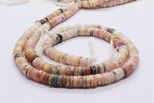 AAA Natural Pink Opal Heishi Tyre Shape <b>Beads</b> 8-9MM Shaded Opal Wheel <b>Beads</b> 16 Inch Pink Opal Shaded Wheel <b>Beads</b> For Jewelry - Product Image 4