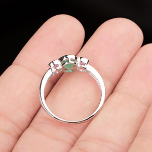 Natural <b>Emerald</b> and Ruby 925 Sterling <b>Silver</b> Three Stone <b>Ring</b> | Handmade Healing Fine Jewelry Gift for Women Wholesale price - Product Image 6