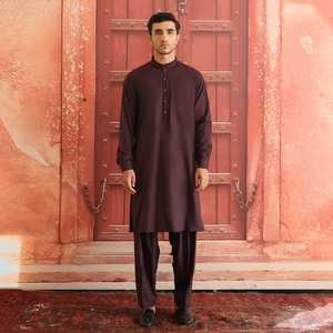 <b>Top</b> Quality Latest Trendy Winter Casual Fashion Pakistani Men Shalwar Kameez Sets Eid <b>Wedding</b> Wear Breathable Polyester/Cotton - Product Image 3
