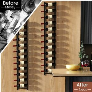 Portabottiglie da Parete Antiruggine con Capacità 6/9/12 Bottiglie per Esporre la Tua Collezione di Vini - Product Image 2