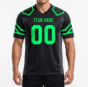 Maillot de football américain personnalisé, sublimation, polyester, uniforme d'équipe, manches courtes, vêtements de sport athlétiques, OEM - Product Image 4