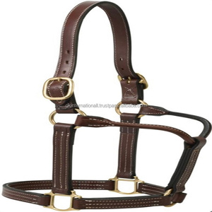 Équipement de course de chevaux équestres de haute qualité fait à la main robuste Double licou et accessoires de cheval en cuir réglable - Product Image 1