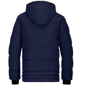 Custom Design Men's Casual Regular Fit Hooded Quilted Zip Coated Canvas Polyester Lightweight Breathable Solid Front <b>Jacket</b> - Product Image 6