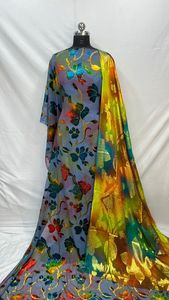 เสื้อผ้าคังกาผู้หญิงคุณภาพสูง ดีไซน์หรูหรา แขนยาว ผ้าโพลีเอสเตอร์ ปักลายดอกไม้ ดีไซน์สวยงาม เป็นมิตรกับสิ่งแวดล้อม แห้งเร็ว - Product Image 2