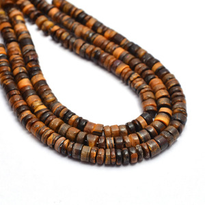 AAA+ Tiger Eye 5mm Smooth Heishi Beads Natural Yellow Tiger Eye Semi Precious Gemstone Loose <b>Spacer</b> Rondelle Beads For Jewelry - Product Image 1