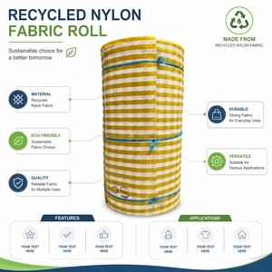 Rouleau de tissu en nylon 100 % recyclé, écologique, à rayures tissées, pour sacs textiles, bagages, vêtements, applications industrielles extérieures, résistant à l'eau - Product Image 6