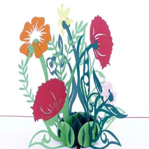 Tarjeta de felicitación 3D Pop Up con temática floral, tarjetas de felicitación 3D hechas a mano, tarjeta 3D Pop Up para ocasiones especiales - Product Image 1