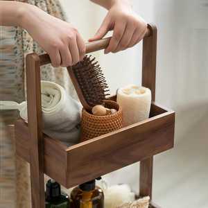 Boîte de rangement cosmétique en bois à bas prix pour le maquillage, les soins de la peau, les pinceaux et les petits accessoires de beauté avec une finition décorative rustique - Product Image 5