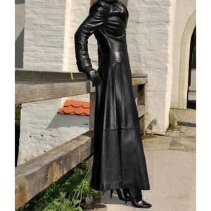 Eoin Winston Sports - Abrigo Largo de Cuero Genuino para Mujer, Color Negro, Ropa de Abrigo de Moda para Invierno, PK - Product Image 1